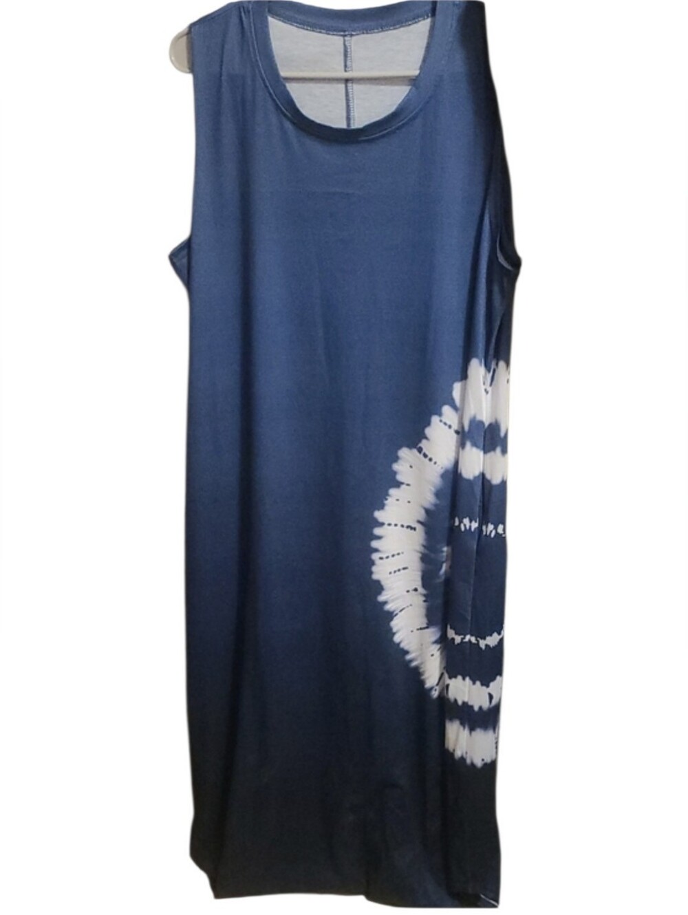 Sleeveless Tie-Dye Maxi Dress - Blue